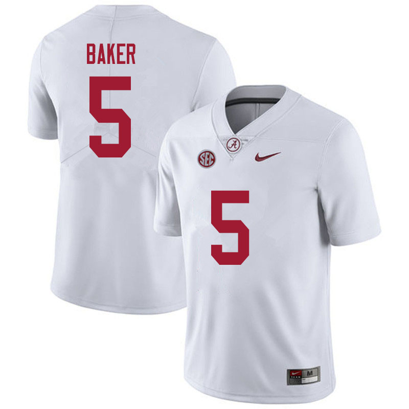 Alabama Crimson Tide Men's Javon Baker #5 White NCAA Nike Authentic Stitched 2020 College Football Jersey NL16O44OW